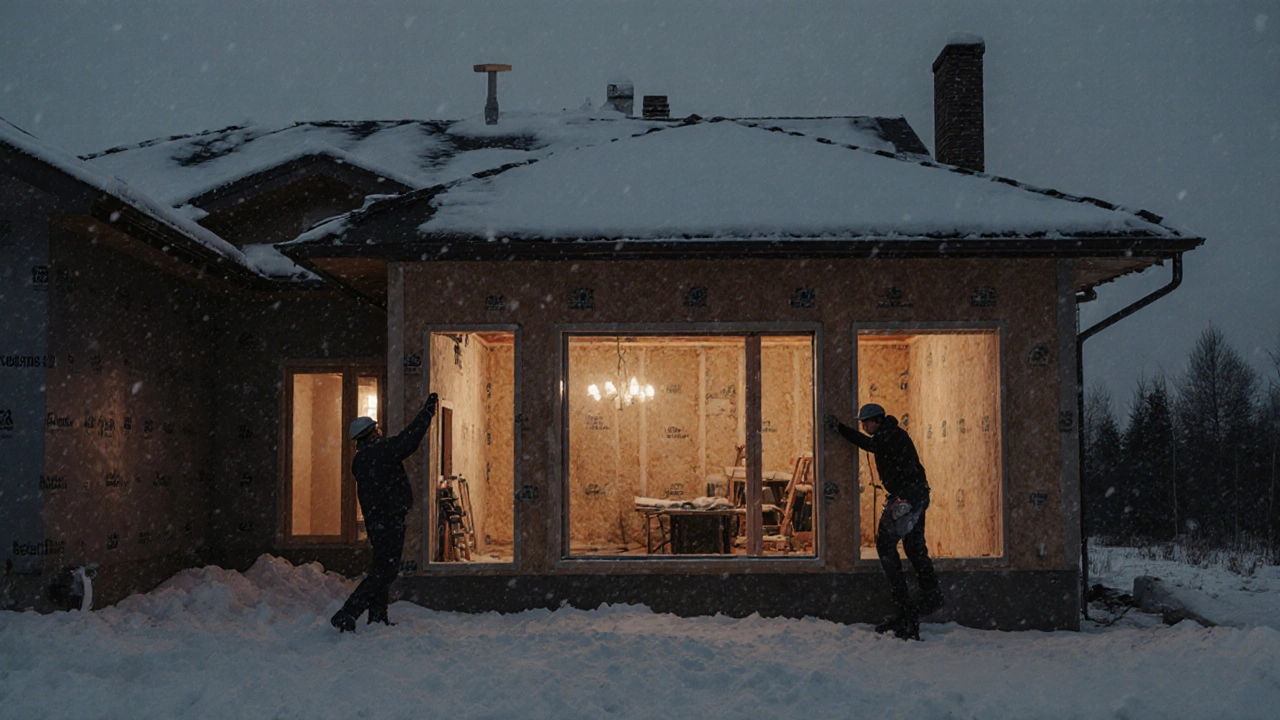 Внутренние работы в доме: электрики проверяют проводку перед финишной отделкой.