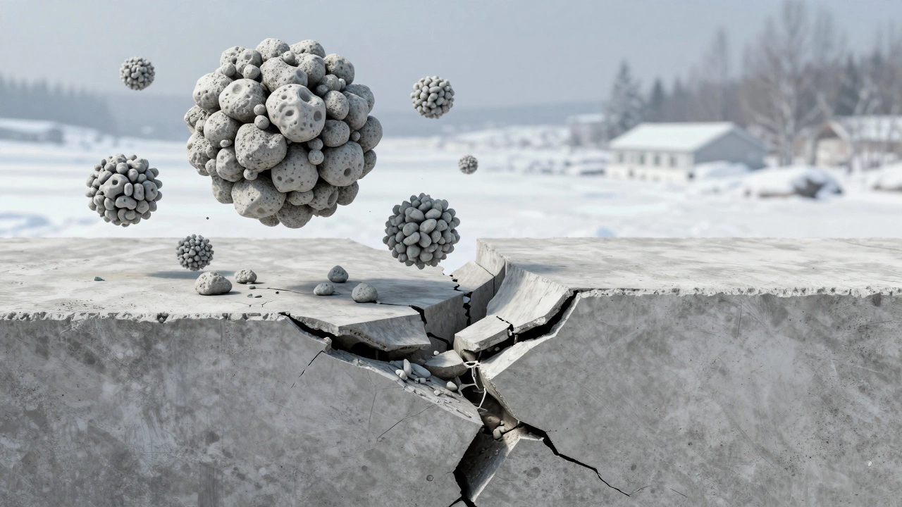 Разница между однородным и неравномерным бетоном: микроскопический контраст разрушения.